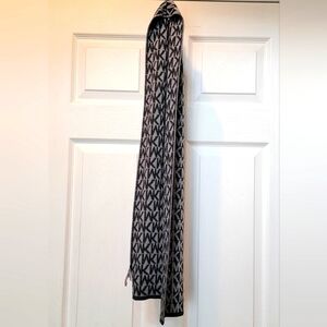 Authentic Michael Kors Black and Gray Logo Scarf
